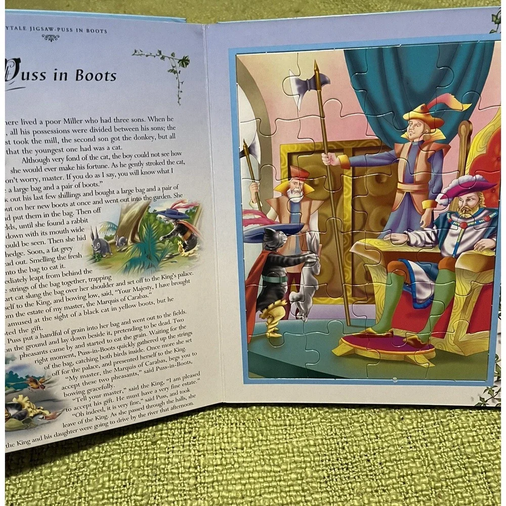 Fairy Tale Jigsaw Book Sleeping Beauty, Puss in Boots, Red Riding Hood, 6 Puzzle